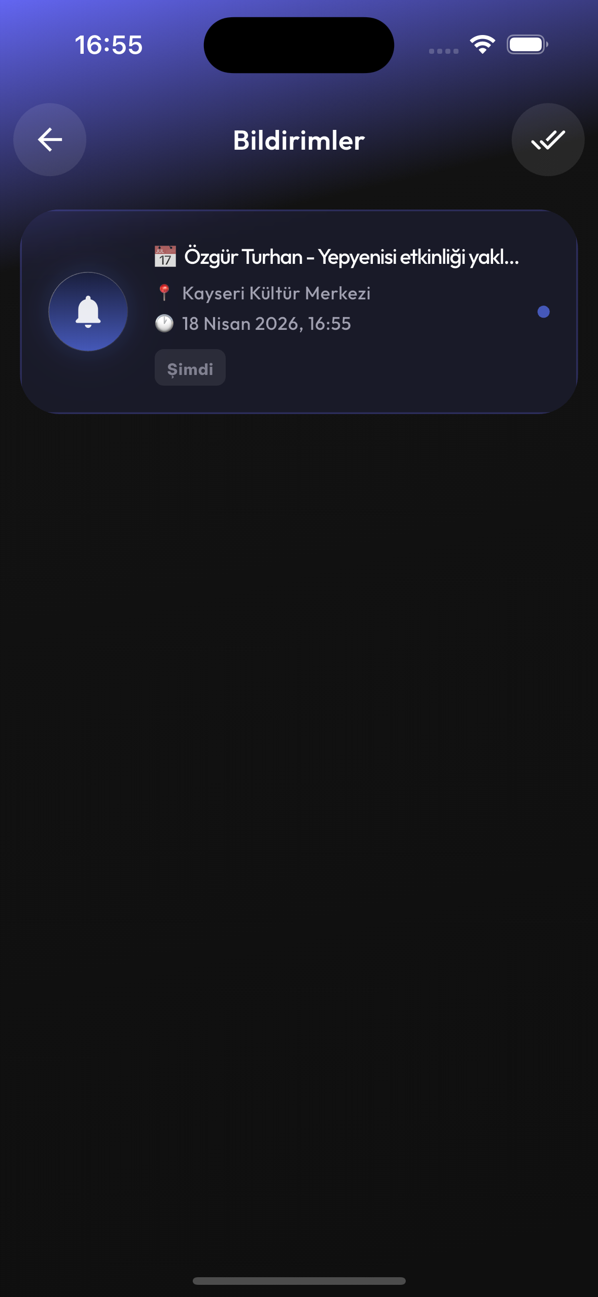 Bildirimler ekranı